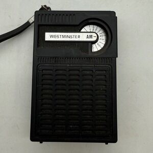 Vtg Westminster AM Pocket Transistor Radio Black Portable Hong Kong -see note